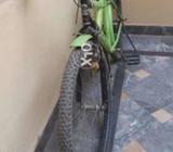 A green bicycle