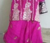 Chiffon lehnga with china silk dopta